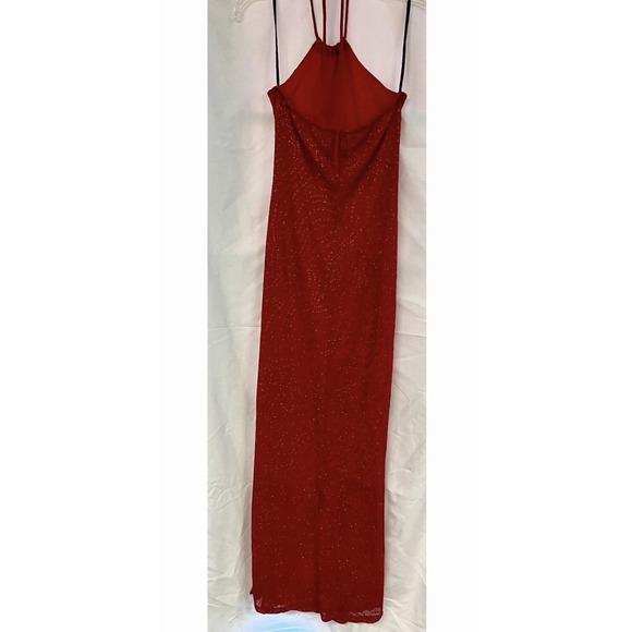 Finesse USA Dresses & Skirts - Vintage Women's Finesse USA red glitter halter dress size Large Made in USA